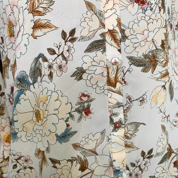 Zara Basic Collection Floral Button Front Blouse - Picture 7 of 16